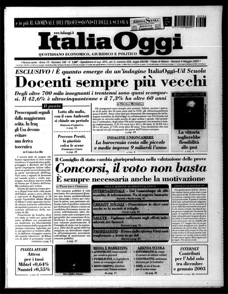 Italia oggi : quotidiano di economia finanza e politica